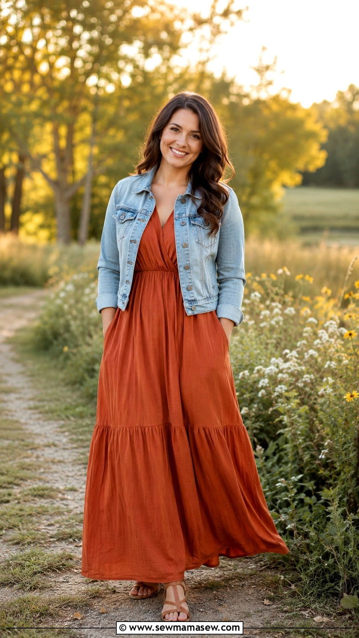Flowy Maxi Dress and a Denim Jacket - 20 Author photo outfit ideas