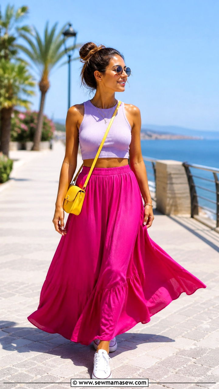 Flowy Maxi Skirt and Ribbed Crop Top Streetwear - 40 Streetwear summer outfits