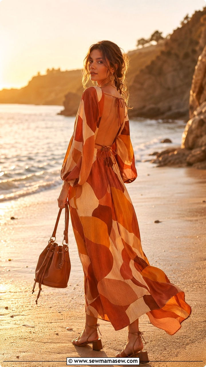 Flowy Printed Maxi Dress With Ankle Tie Sandals - 25 May outfit ideas