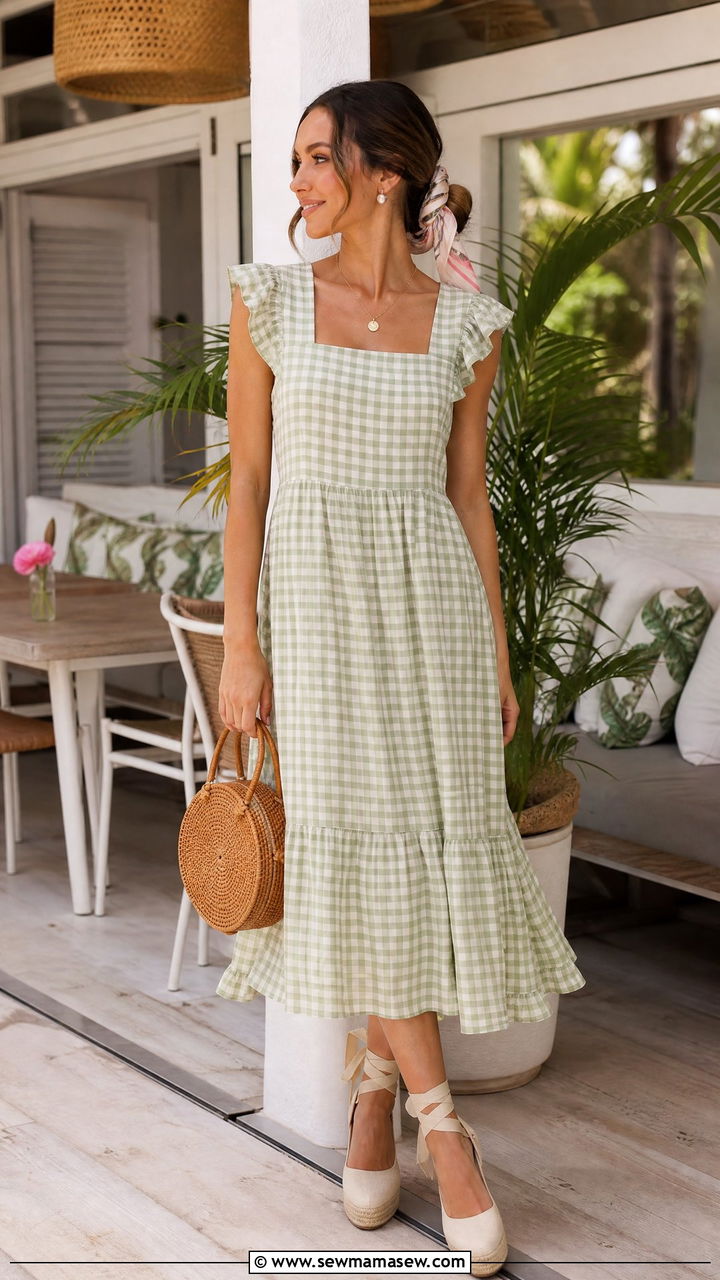 Flowy Sundress with Espadrille Wedges - 40 Jamaica vacation outfit ideas