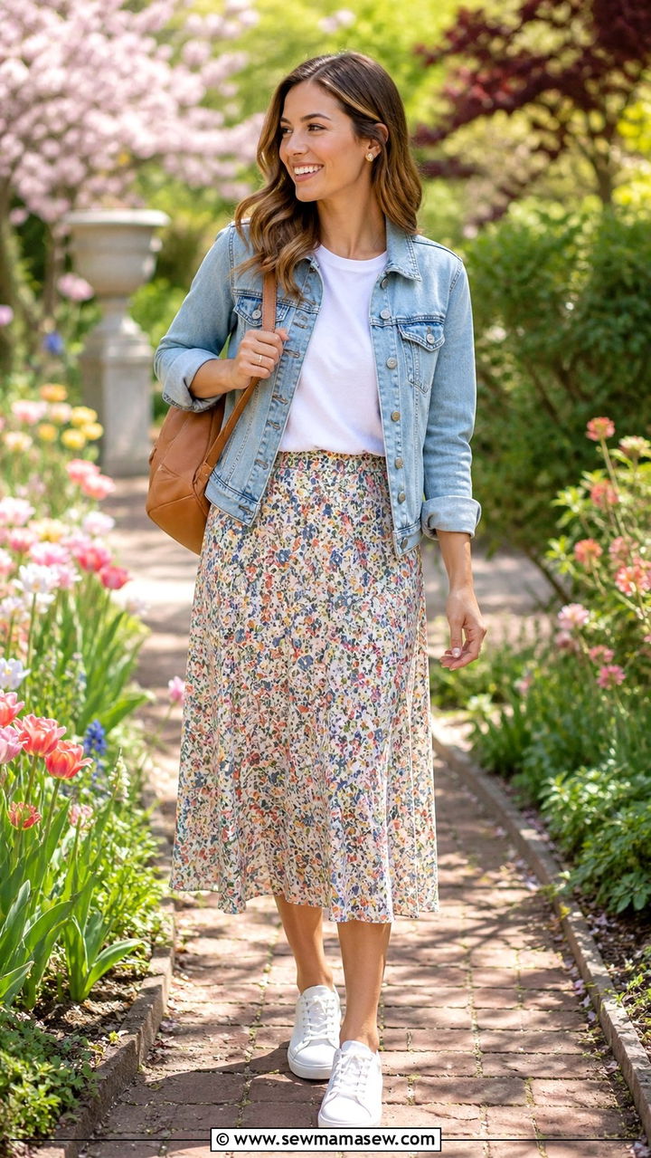 Flowy Tiered Sundress With a Woven Basket Bag - 40 casual vacation outfits