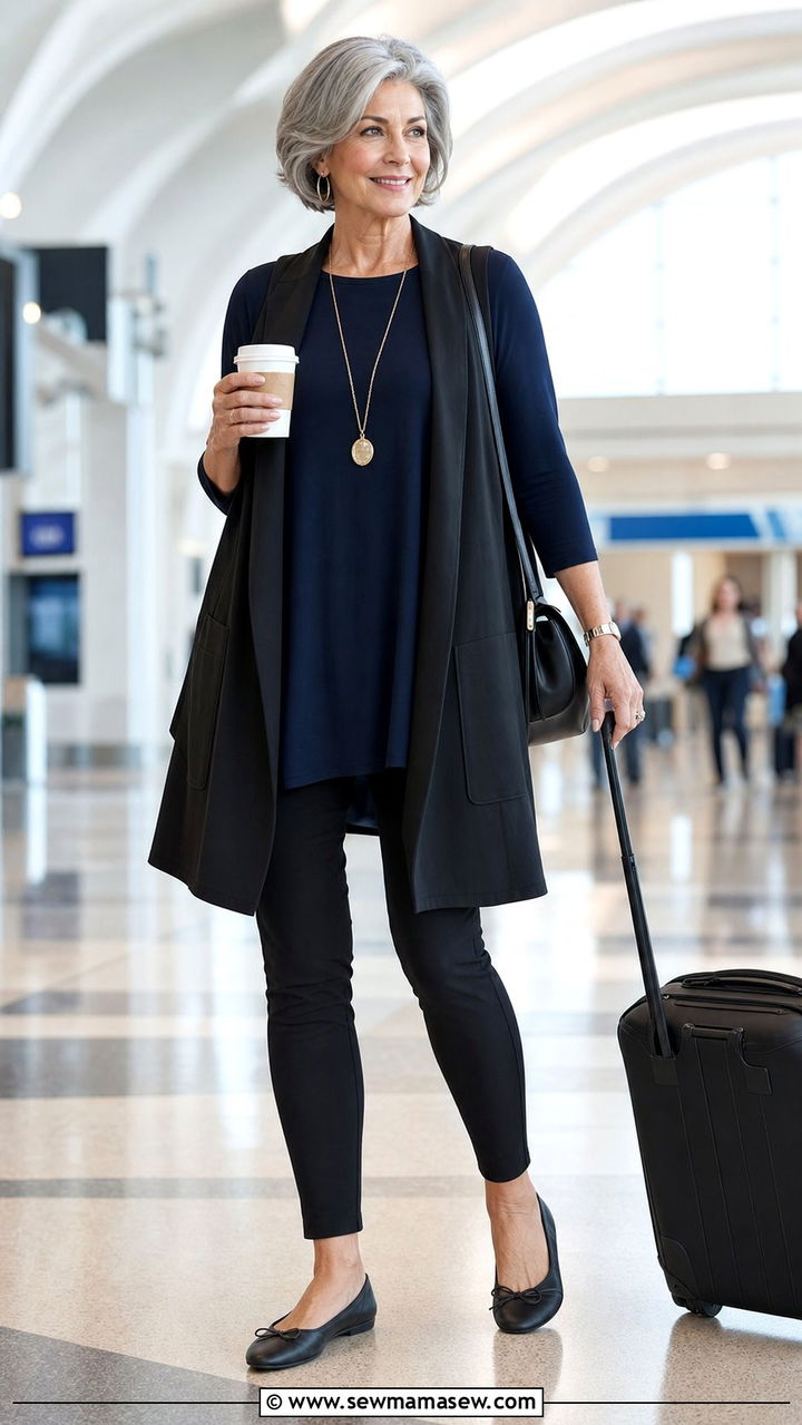 Flowy Tunic With Slim Leggings - 25 Sophisticated outfit ideas for women over 60