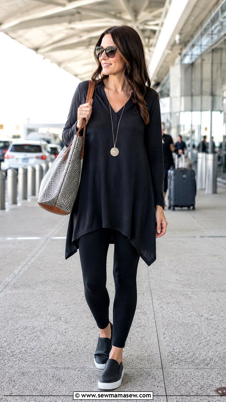 Flowy Tunic and Leggings Spring Outfit - 20 spring outfits for women with big bust
