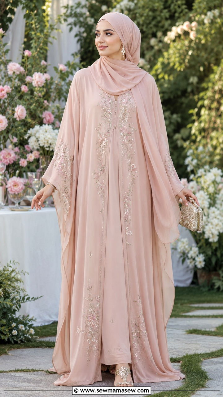 Flowy kaftan dress with hijab - 25 outfit ideas for hijab women