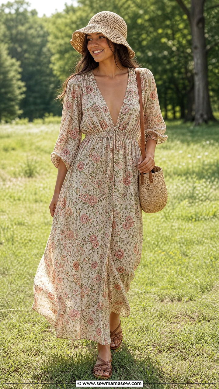 Flowy maxi dress bucket hat outfit - 25 How to style a bucket hat