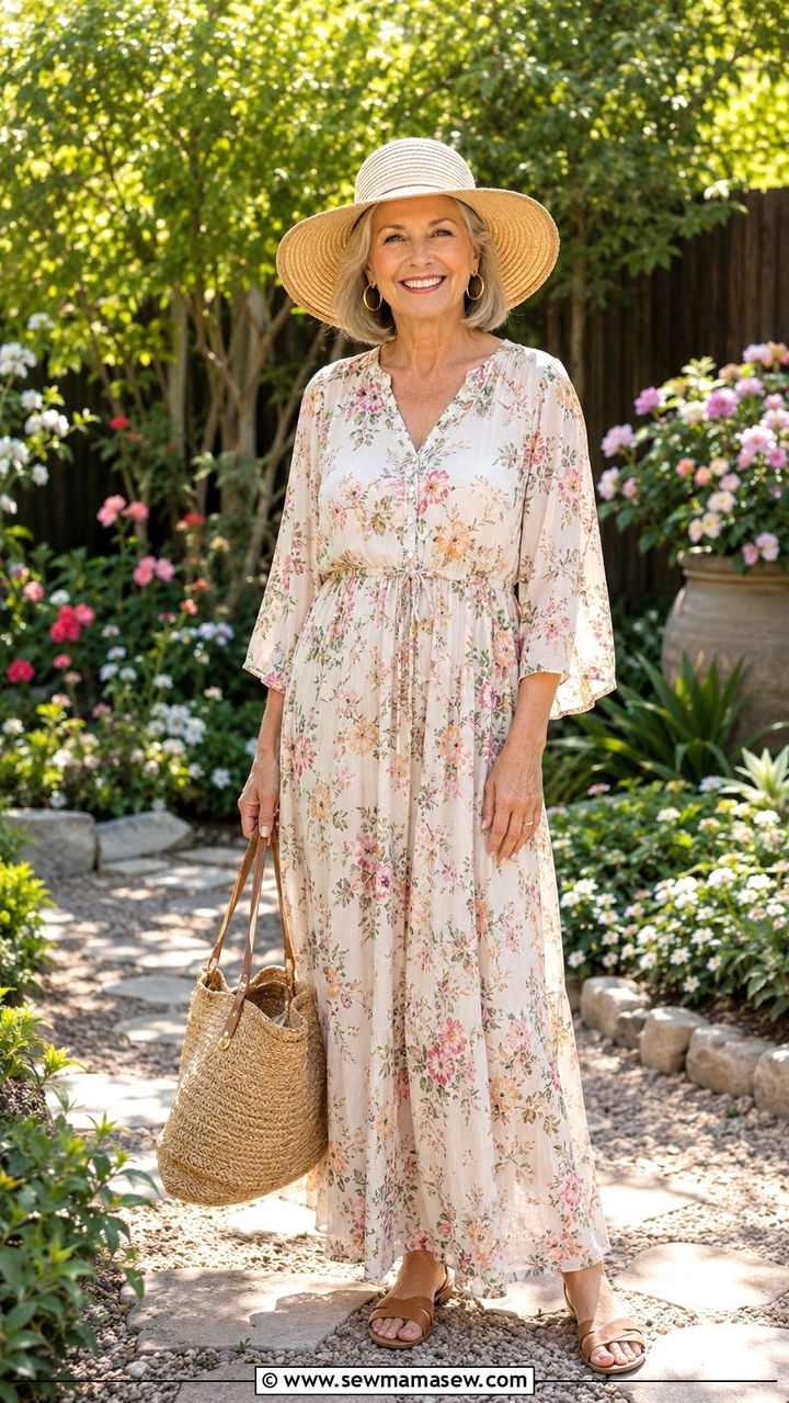 Flowy maxi dress outfit for women over 65 - 30 Outfit ideas for women over 65