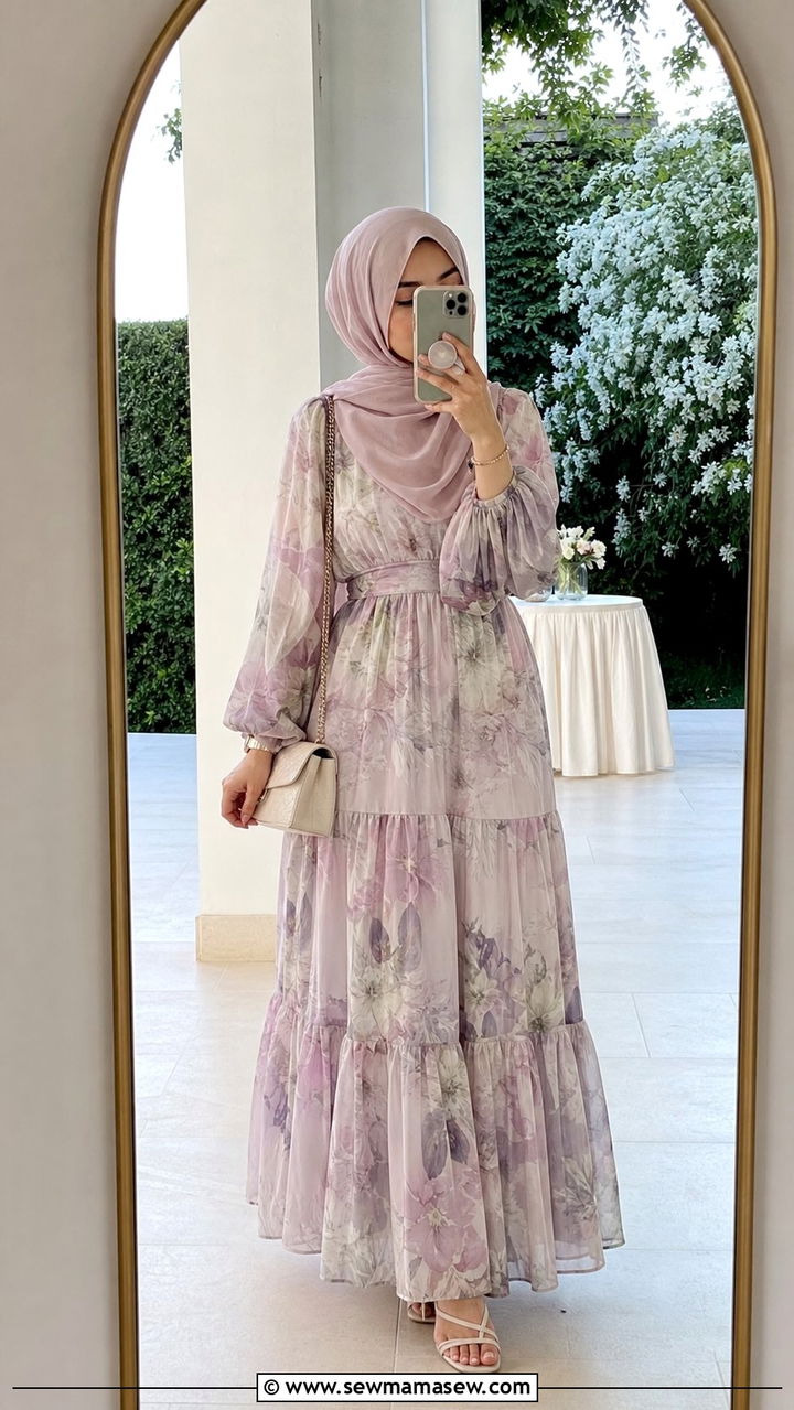 Flowy maxi dress with hijab summer - 25 summer outfits for hijab women