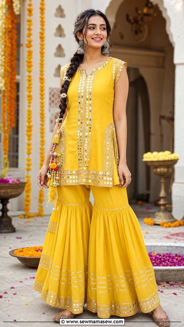 Flowy sharara set for wedding function - 25 Delhi outfit ideas