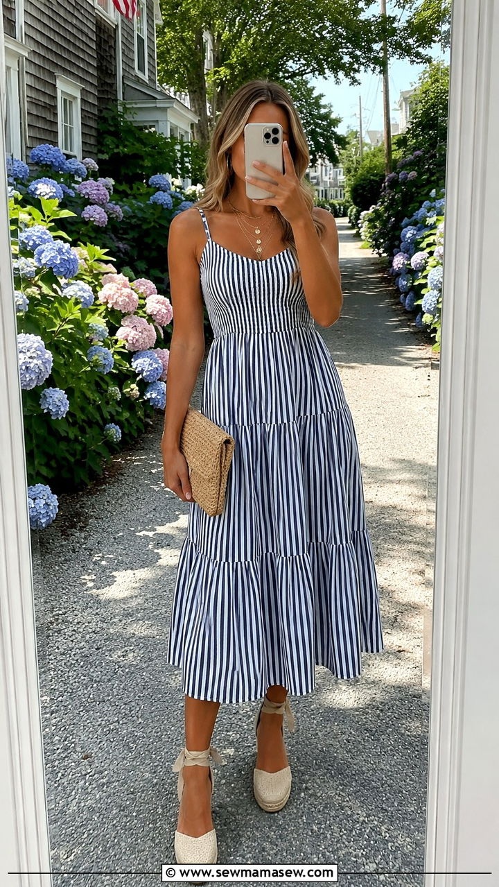 Flowy sundress with espadrilles outfit - 30 Nantucket outfit ideas