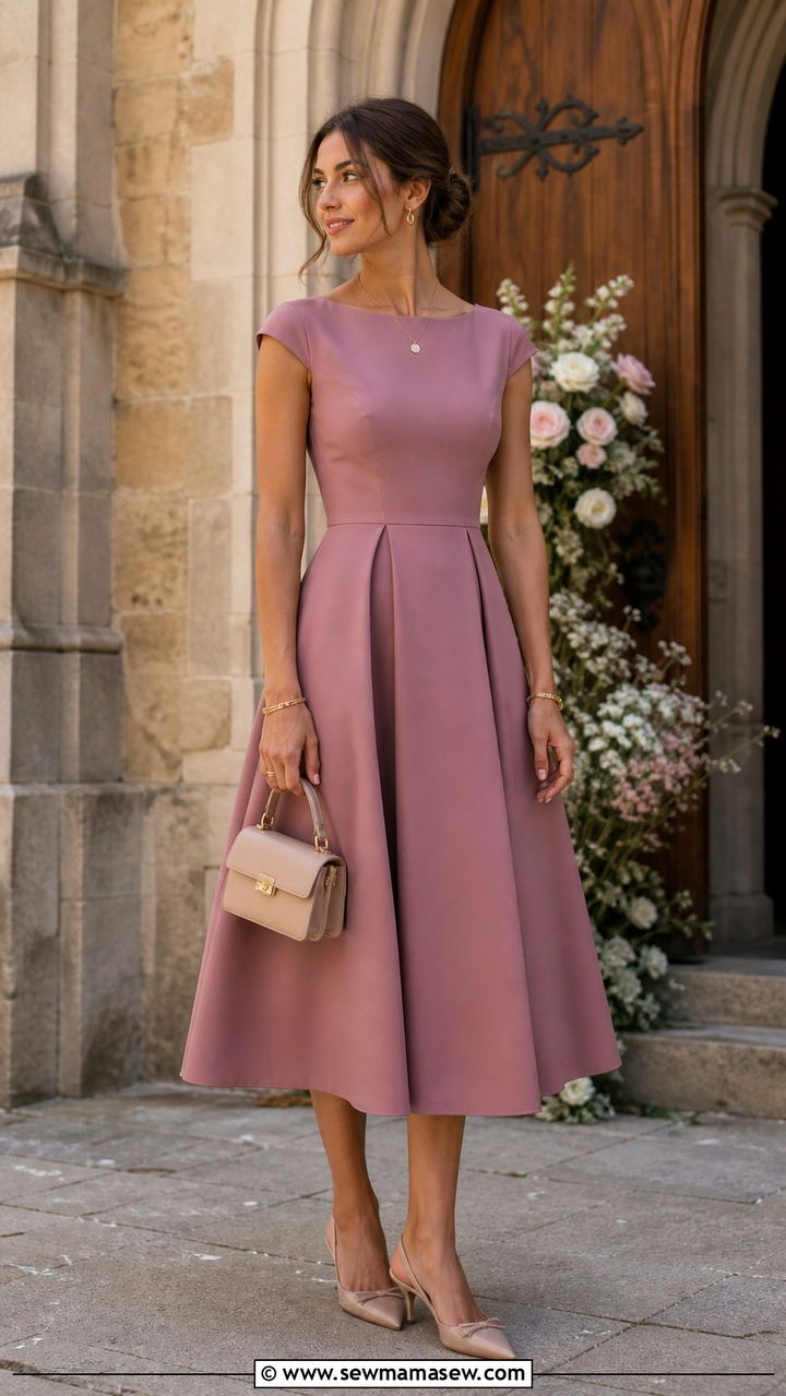 Flutter Sleeve Floral Maxi Dress With Woven Bag - 40 Spring wedding guest outfits