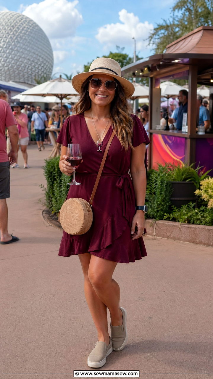 Food and Wine Festival Wine Toned Outfit - 35 Epcot outfit ideas