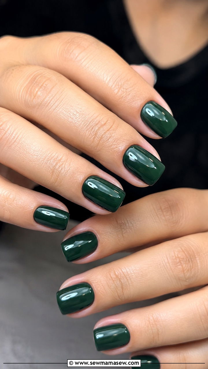 Forest Green Gel Nails - 50 gel polish