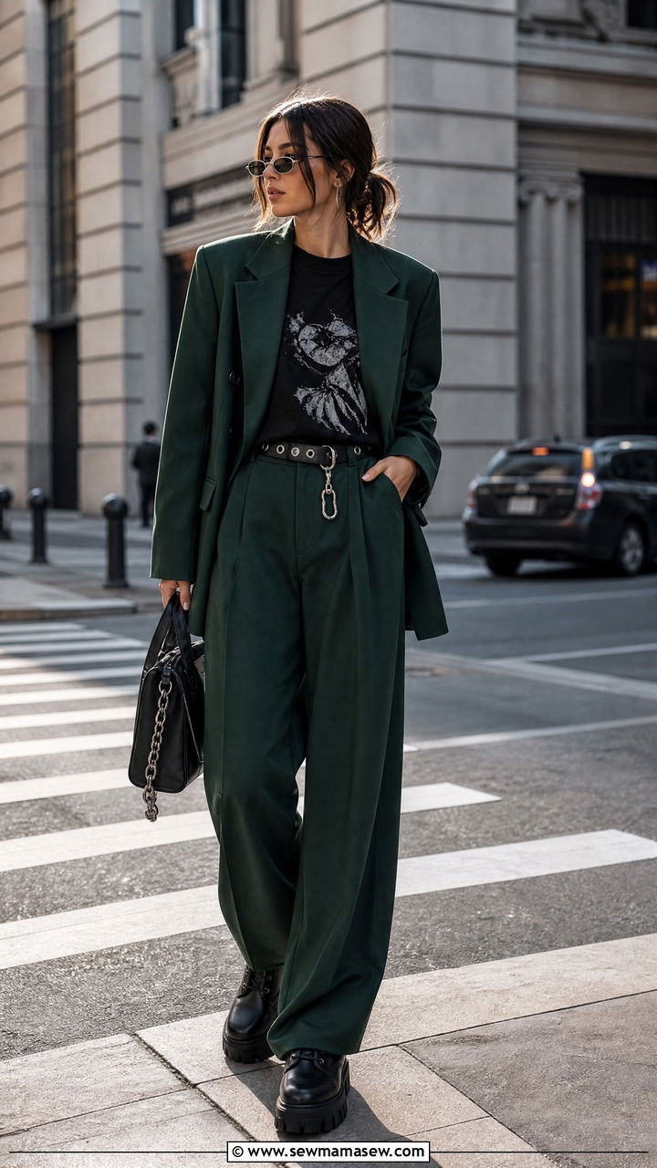 Forest Green Suit With Combat Boots - 30 glamoratti outfits