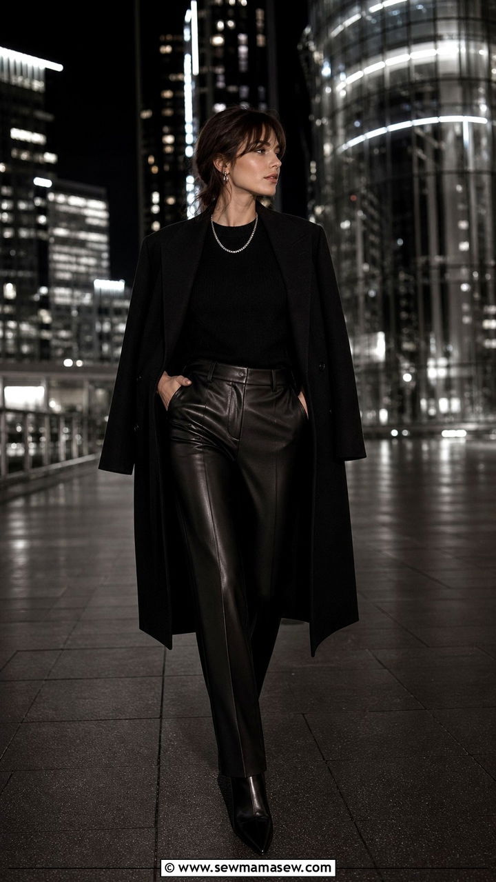French Girl All Black Leather And Knit Outfit - 40 French girl outfits