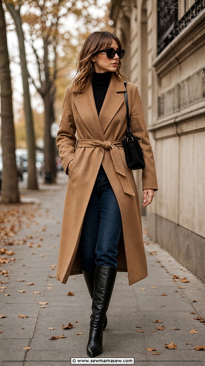 French Girl Camel Coat Outfit - 30 French girl outfits inspo