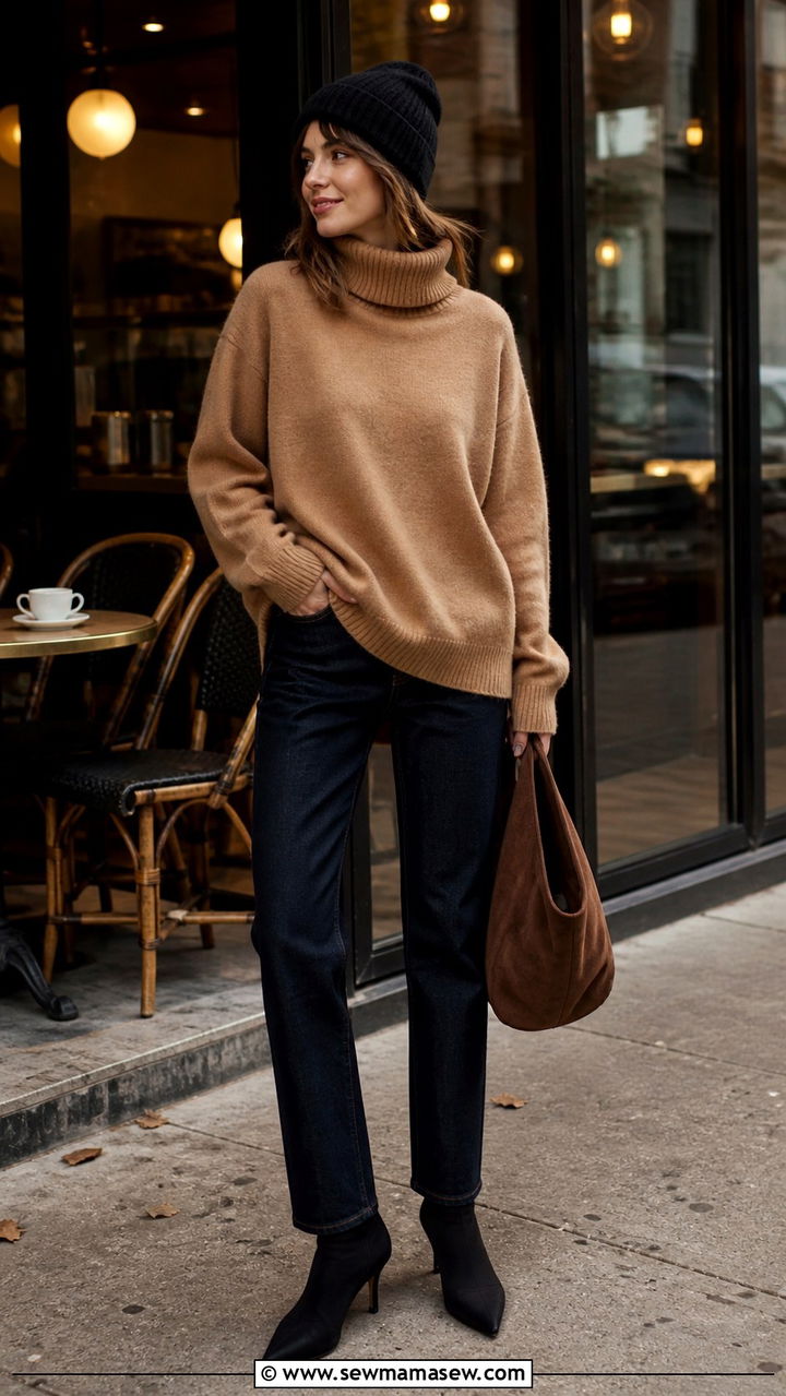 French Girl Cashmere Sweater And Ankle Boots Outfit - 40 French girl outfits