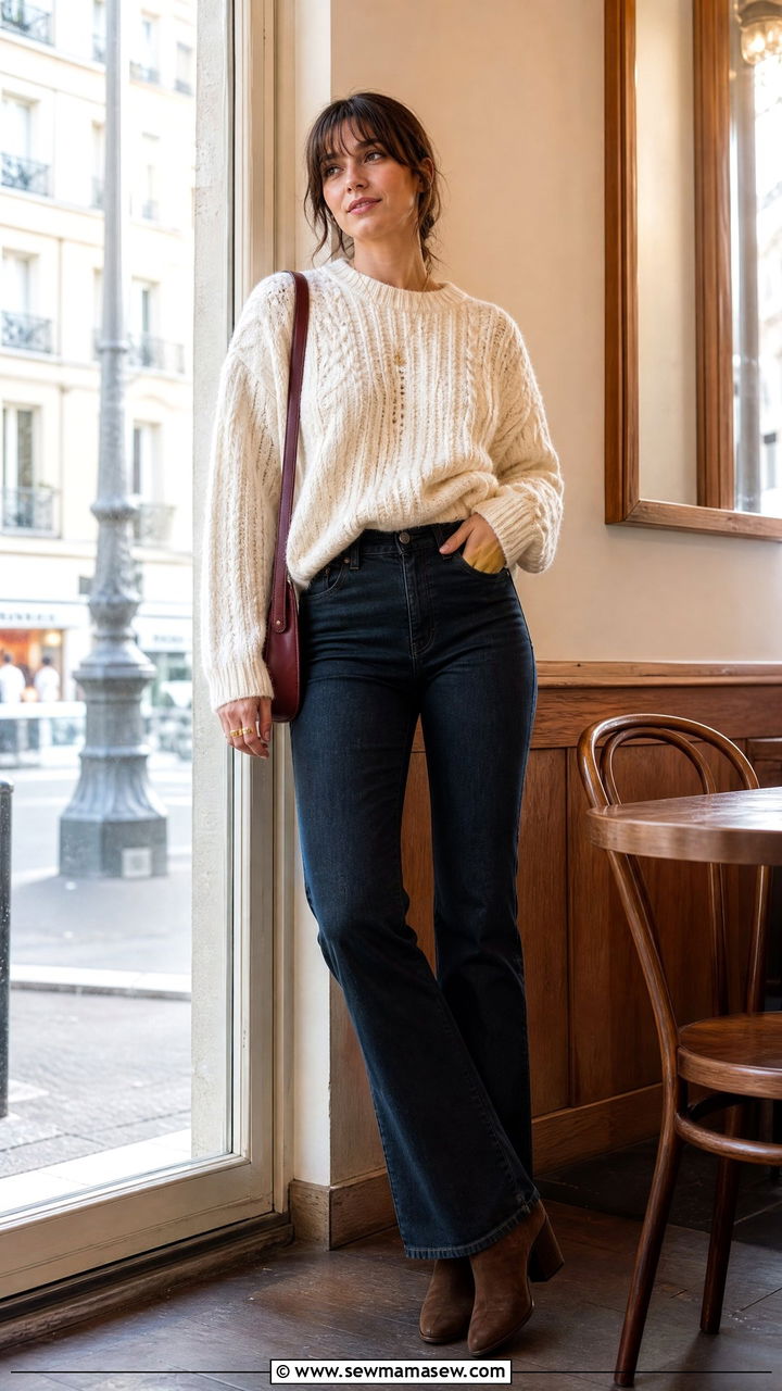 French Girl Knit Sweater Outfit - 30 French girl outfits inspo