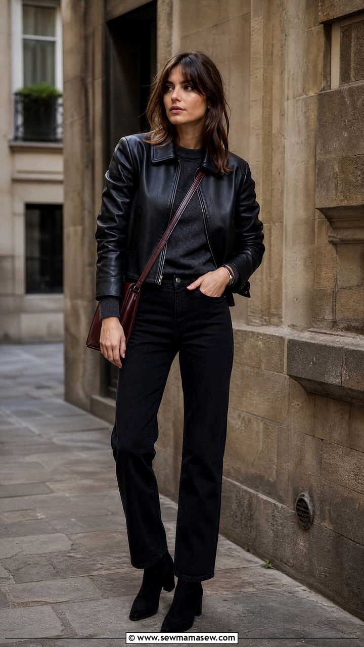 French Girl Leather Jacket Outfit - 30 French girl outfits inspo