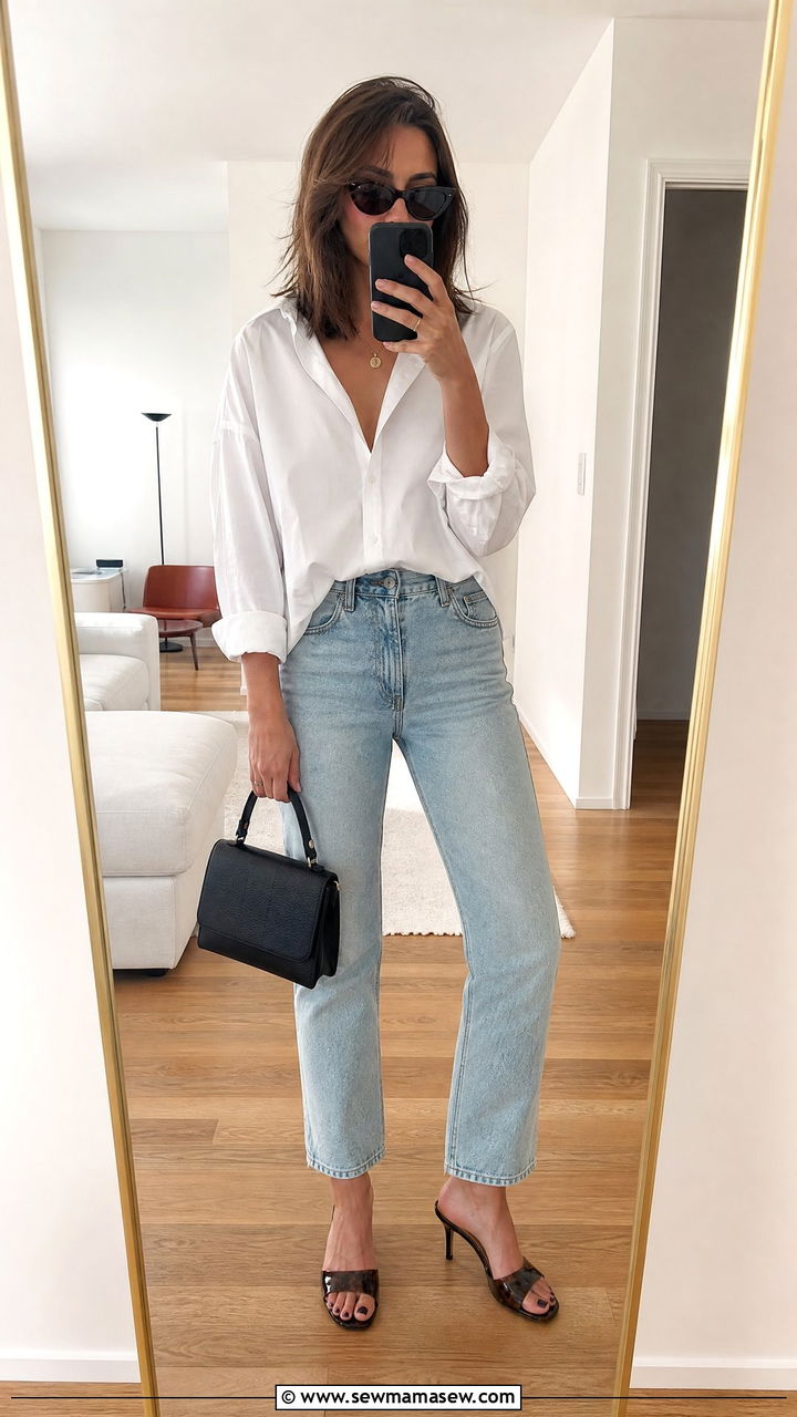 French Girl White Blouse Outfit - 30 French girl outfits inspo