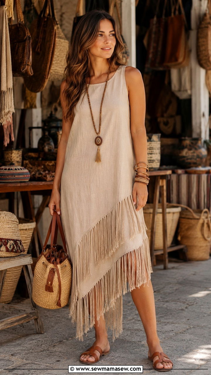 Fringe Hem Midi Dress Outfit 2026 - 20 Summer 2026 trends Pinterest