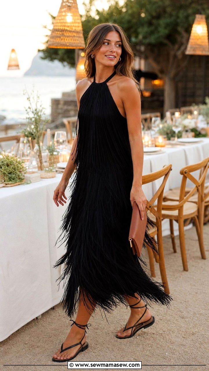 Fringe Maxi Dress With Flat Sandals And Minimal Jewelry - 25 spring summer 2026 outfits ideas