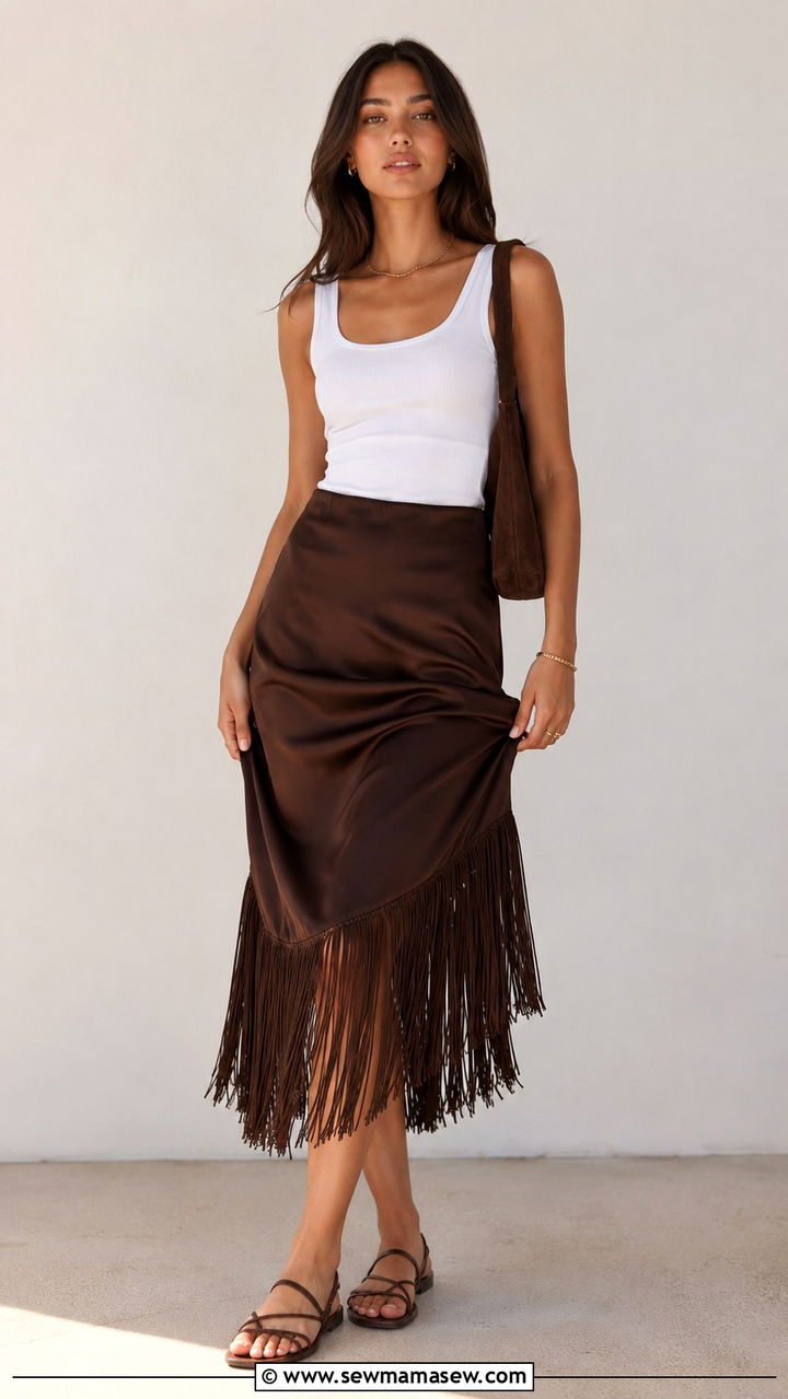 Fringe Midi Skirt and Tank Top Outfit - 25 2026 outfits for women