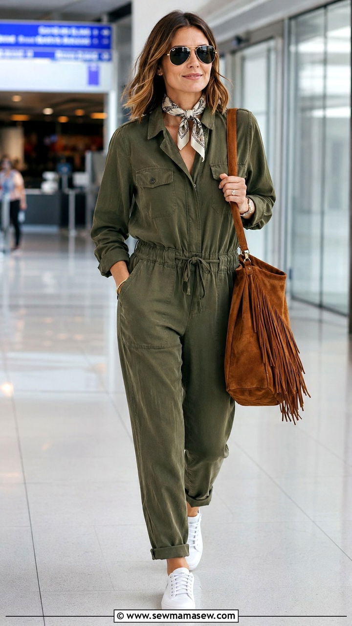Fringe Tote Bag With Utility Jumpsuit - 25 Western outfit ideas with fringe