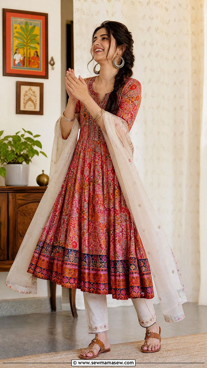 Frock Style Kurti for Dholki - 20 Wedding guest outfit ideas Dholki