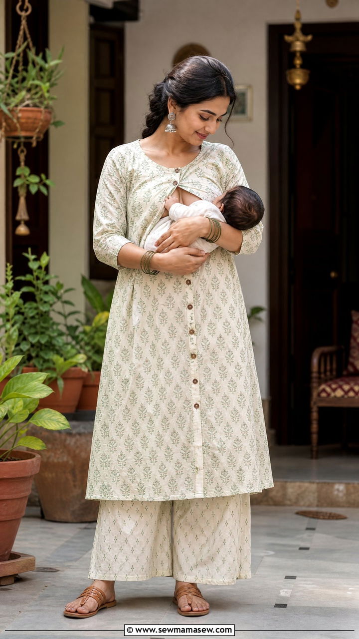Front button kurta breastfeeding outfit - 25 Breastfeeding outfit ideas