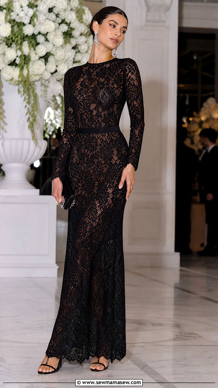 Full Lace Maxi Dress for Evening Outfit - 25 Lace outfit ideas 2026
