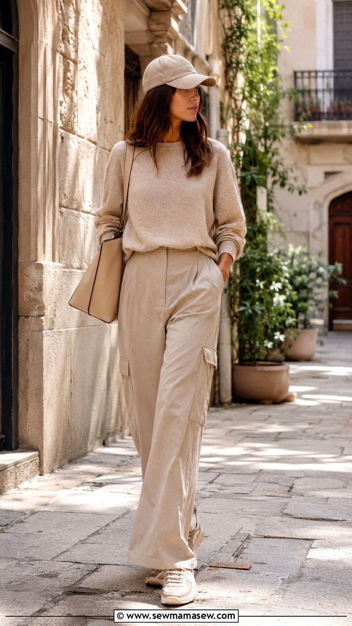 Full Tonal Beige Outfit - 30 spring streetwear outfit ideas