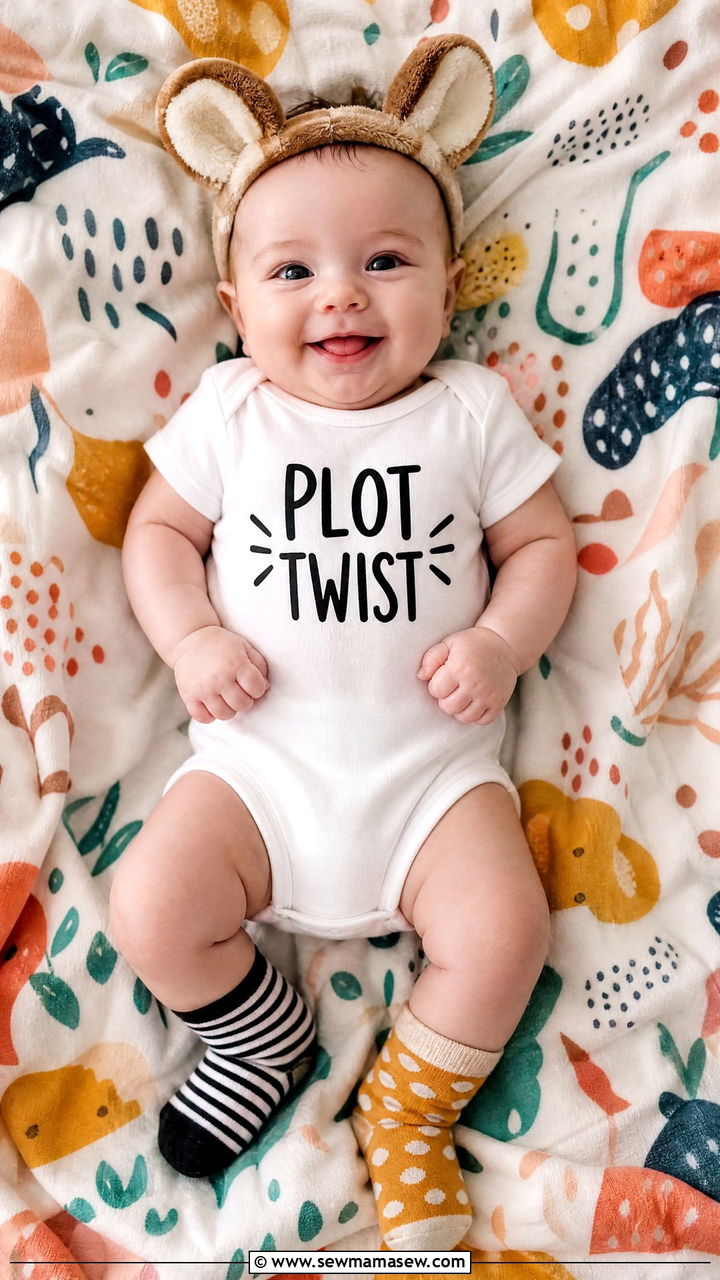 Funny Quote Romper With Mismatched Socks - 20 Baby announcement outfit ideas