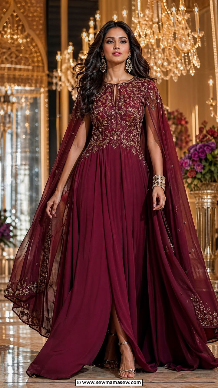 Fusion Gown For Diwali Reception - 35 Diwali outfit ideas for women