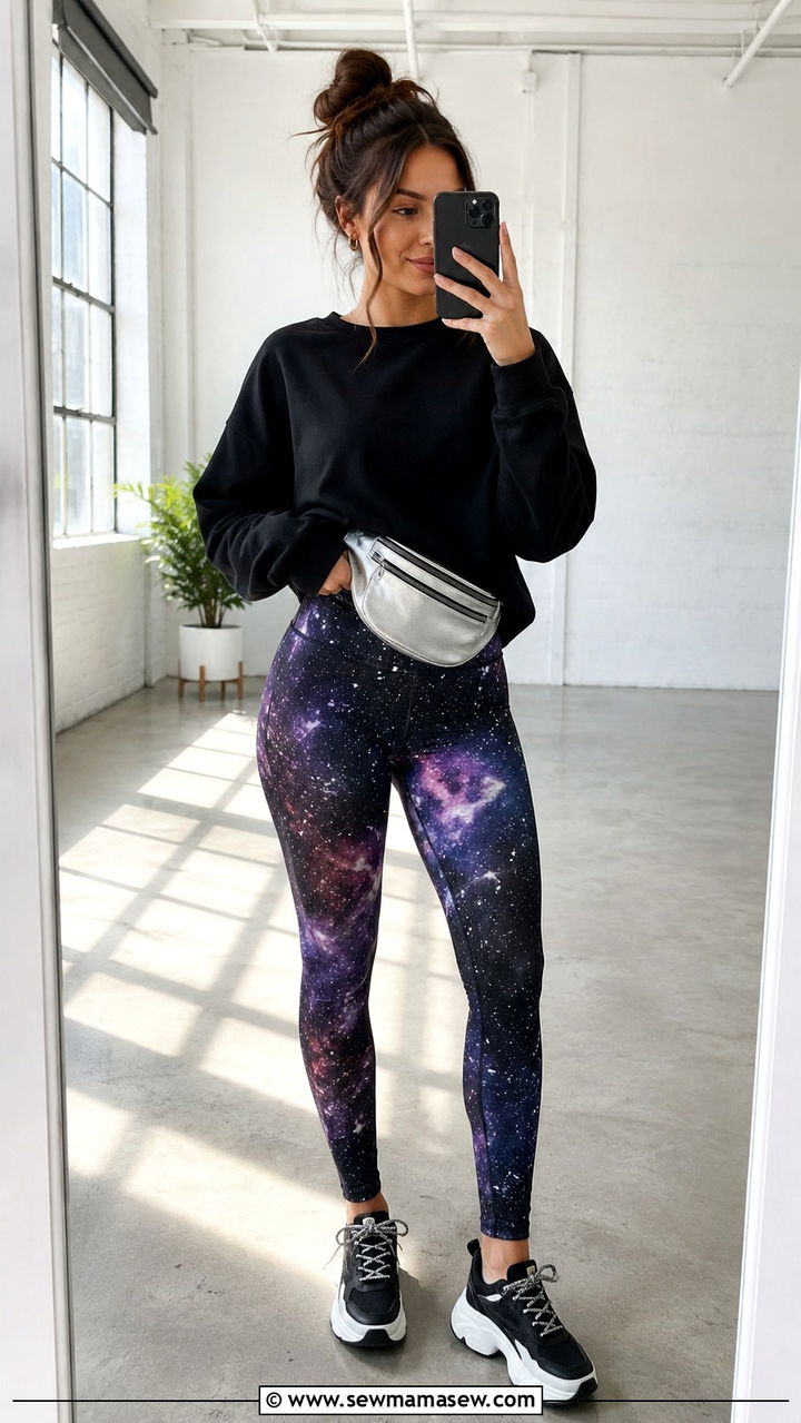 Galaxy Print Leggings Outfit - 30 celestial outfits to copy