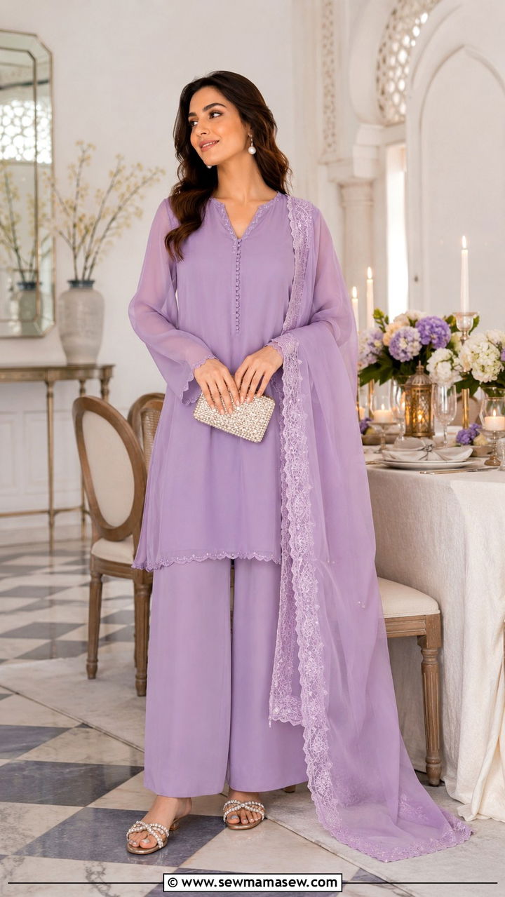 Georgette CoOrd Set with Dupatta - 25 Ramadan matching set outfit ideas
