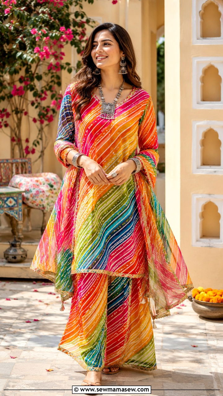 Georgette Leheriya Palazzo Set - 30 Palazzo pants matching set outfit ideas