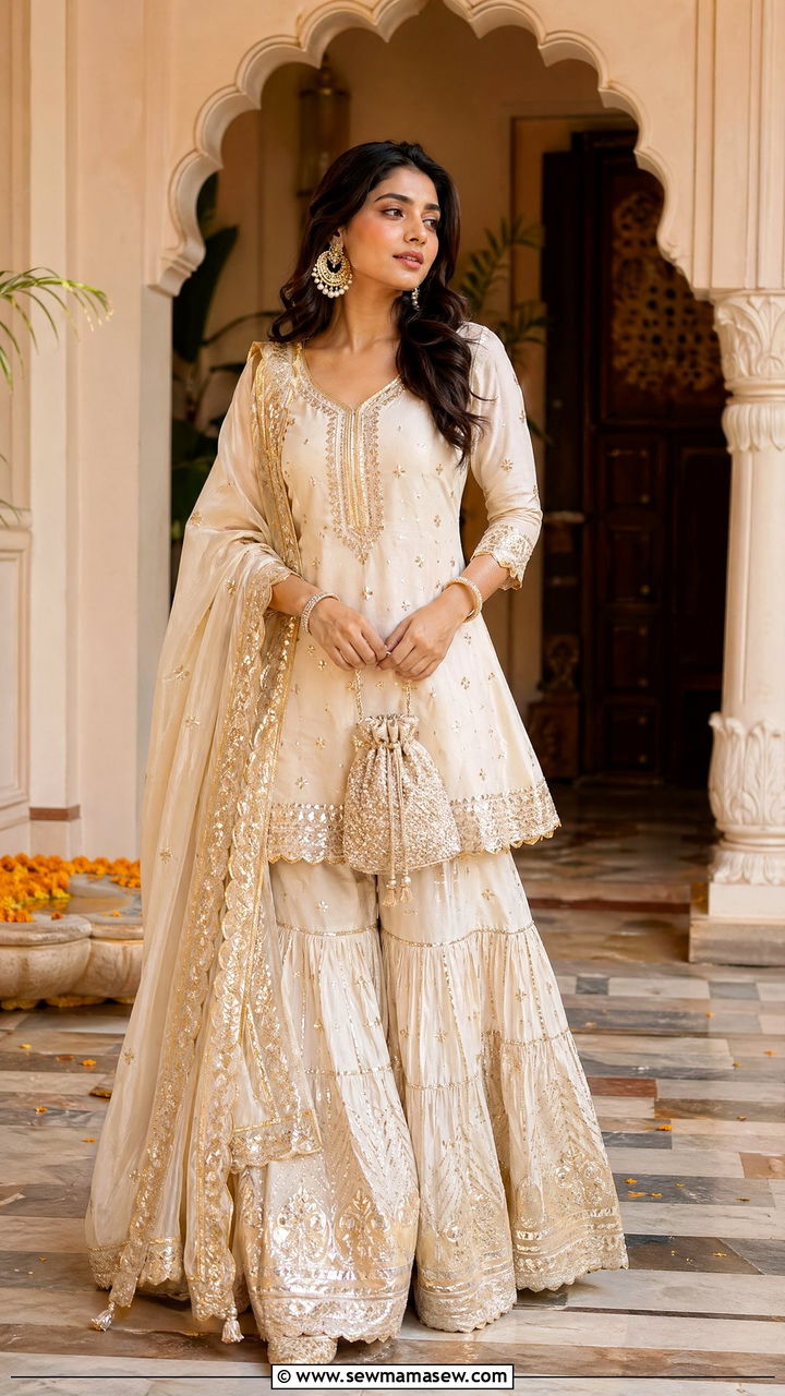 Gharara Set For Diwali Function - 35 Diwali outfit ideas for women