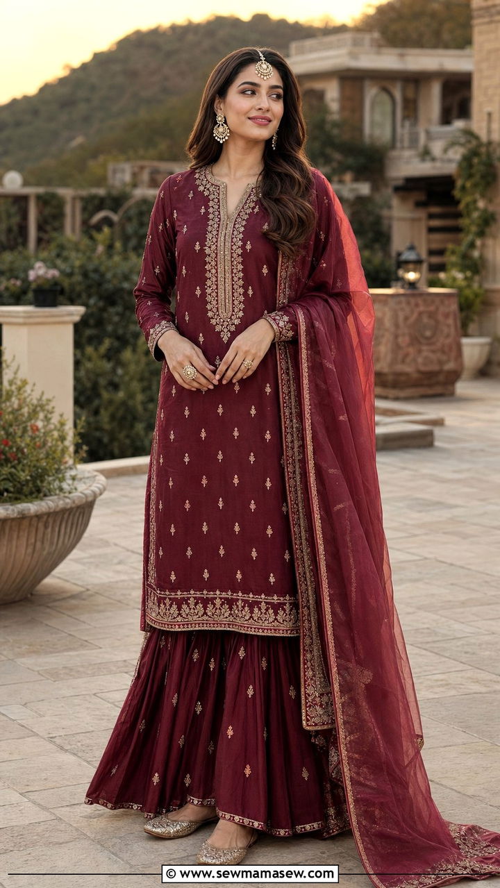 Gharara With Long Kurta - 25 Eid outfit ideas Indian