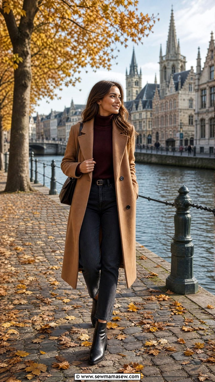 Ghent Autumn Outfit With Wool Coat And Ankle Boots - 25 Ghent outfit ideas