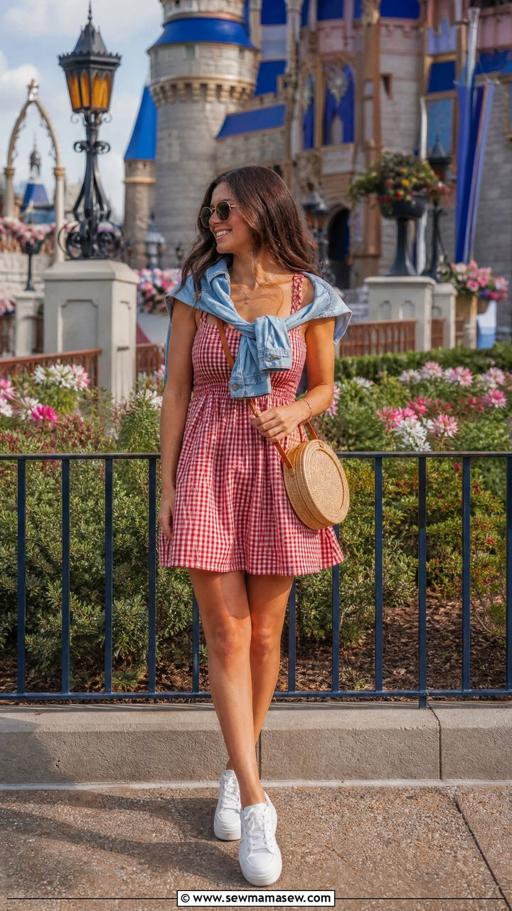 Gingham Dress Disney World Spring Outfit - 30 Disney World outfit ideas spring