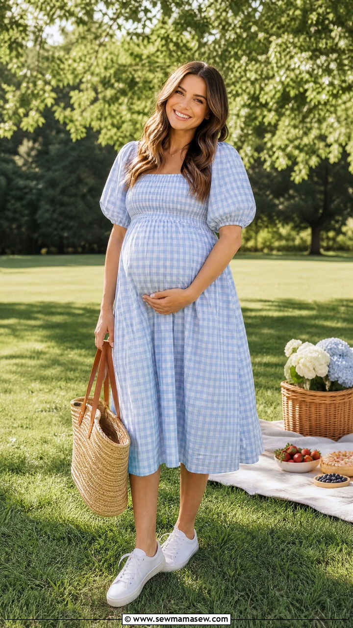 Gingham Dress Gender Reveal Outfit - 30 Gender reveal photo outfit ideas