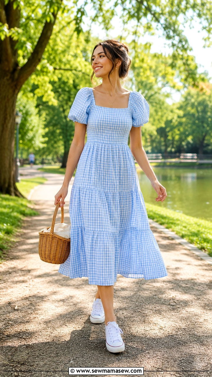 Gingham Dress Summer Outfit - 30 Modest summer outfits