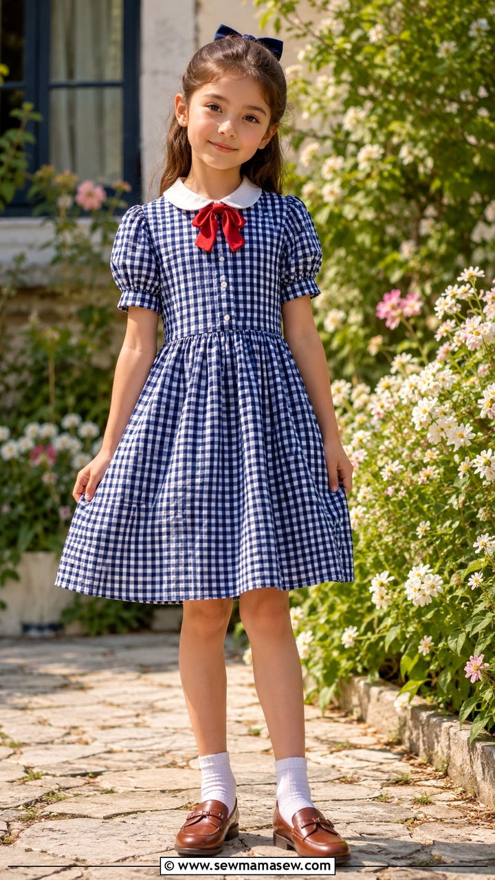 Gingham Dress With Oxford Flats - 25 School uniform outfit ideas cute