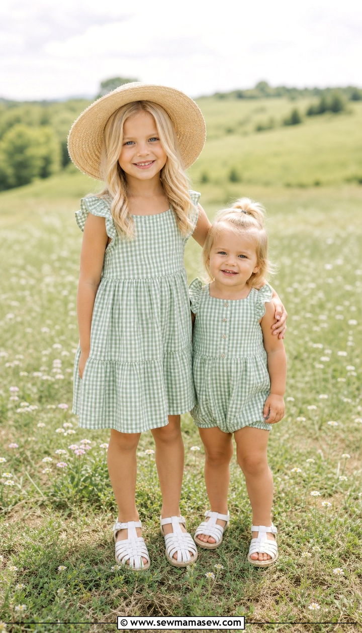 Gingham Matching Sibling Outfits - 25 Spring sibling outfit ideas