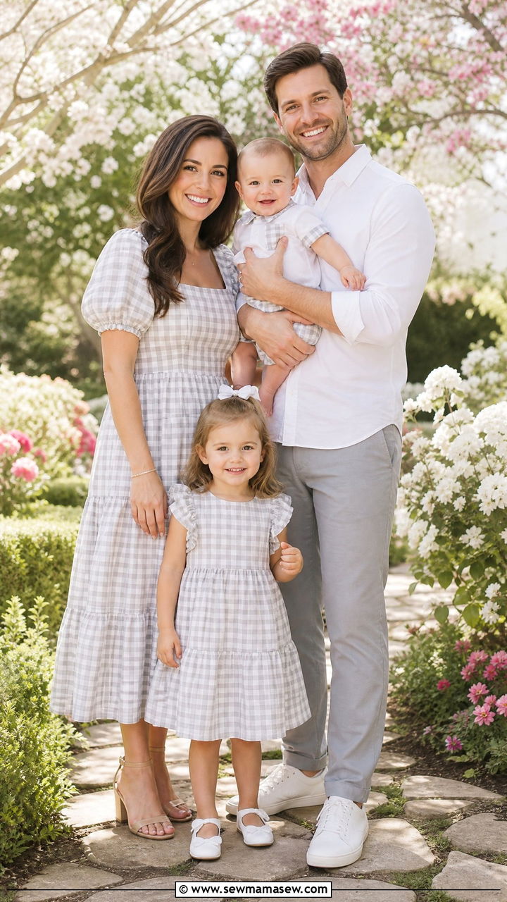 Gingham Print Family Outfit - 30 Matching spring family outfits
