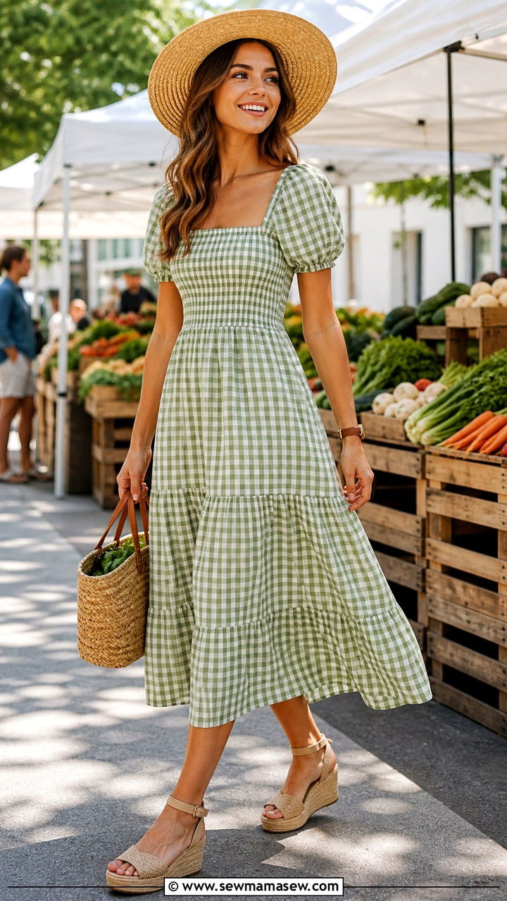 Gingham Print Summer Outfit - 40 summer outfit ideas for women