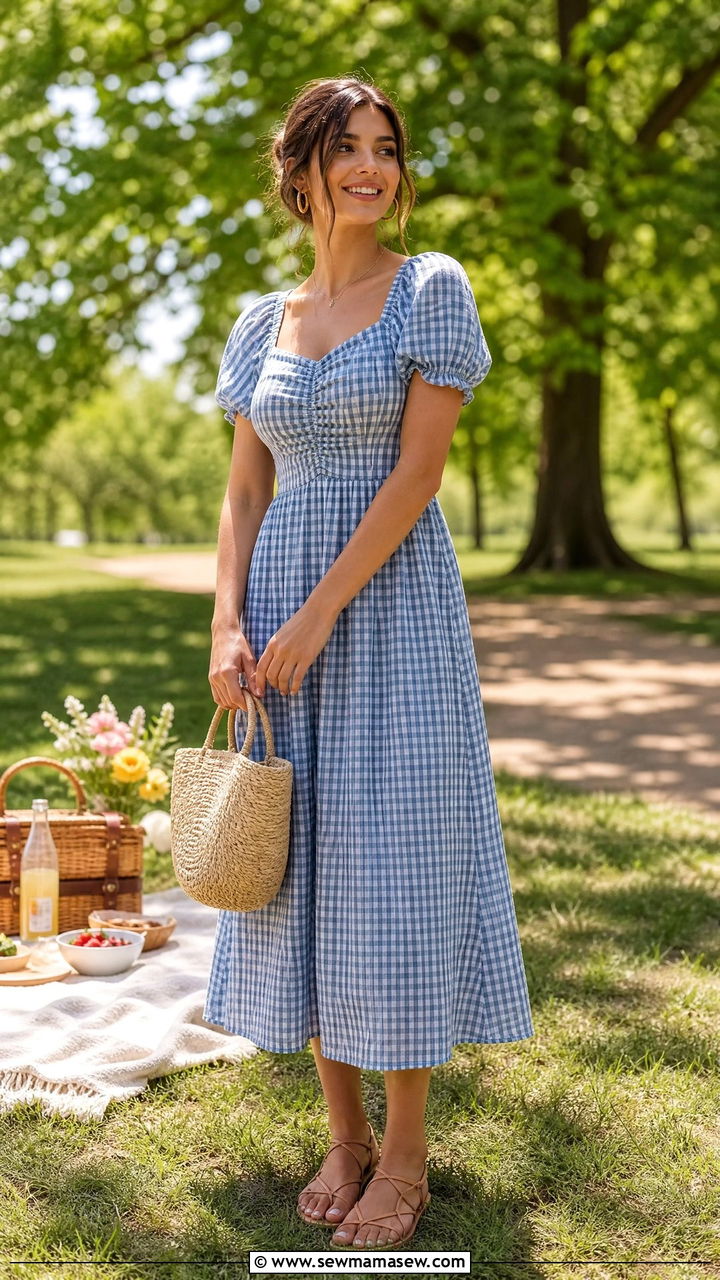 Gingham dress spring park outfit - 25 Spring park outfits