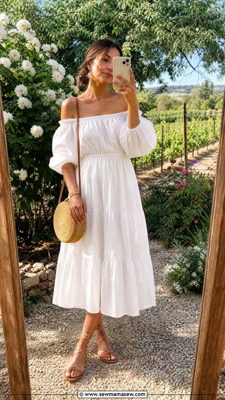 Girls trip off shoulder dress outfit - 30 Girls trip outfit ideas