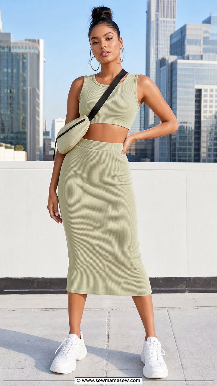 Girls trip two piece set and sneakers - 30 Girls trip outfit ideas