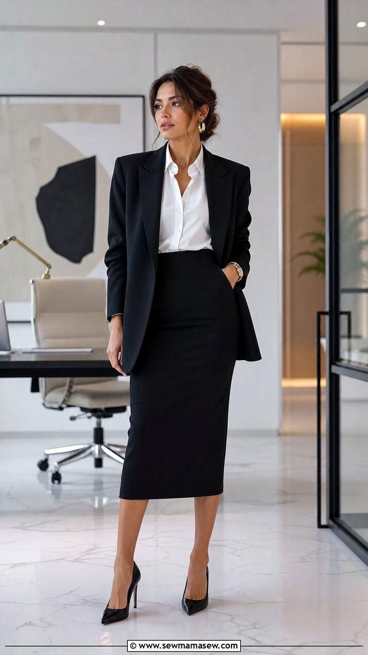 Glamoratti Blazer And Midi Pencil Skirt With Heels - 30 glamoratti outfits to copy